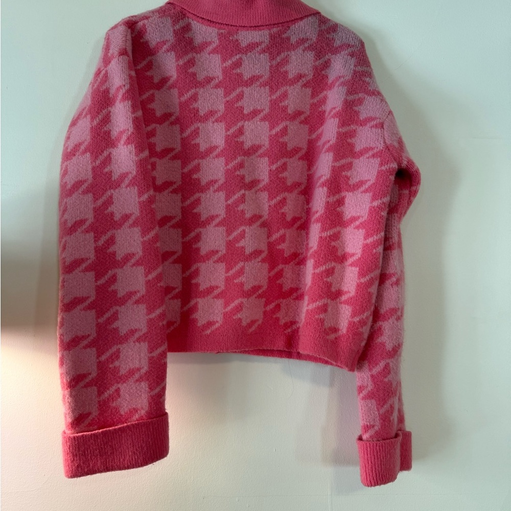Pink Houndstooth Women's Jacket - Picture 10 of 12